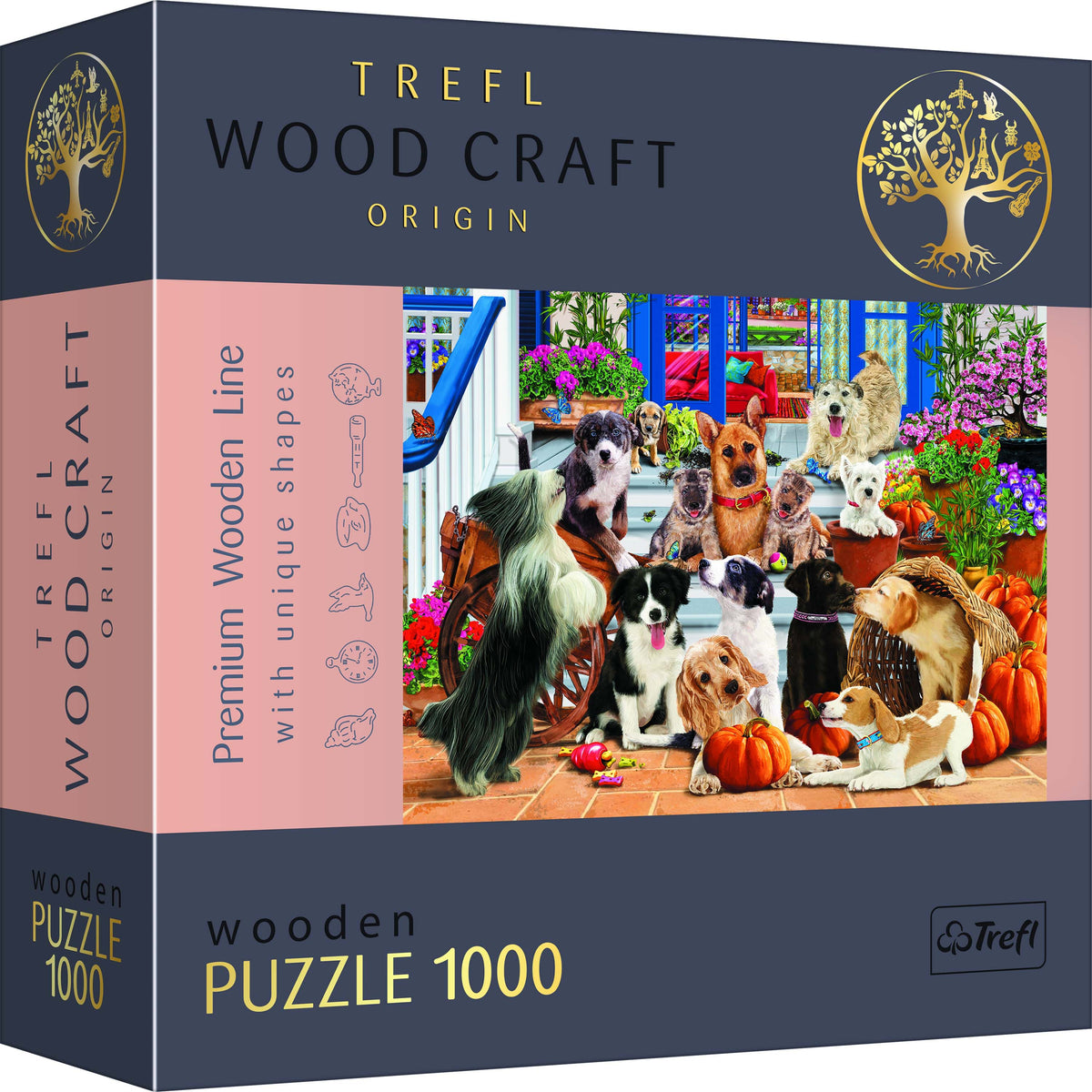 Wood Craft 1000 Piece Wooden Puzzle - Doggy Friendship