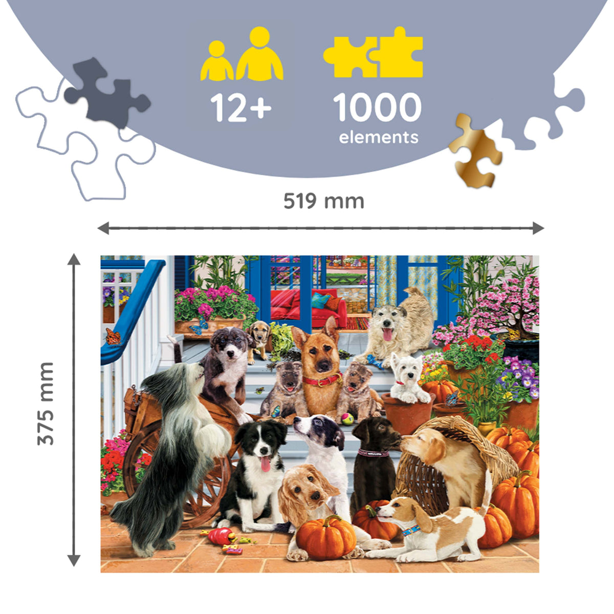 Wood Craft 1000 Piece Wooden Puzzle - Doggy Friendship