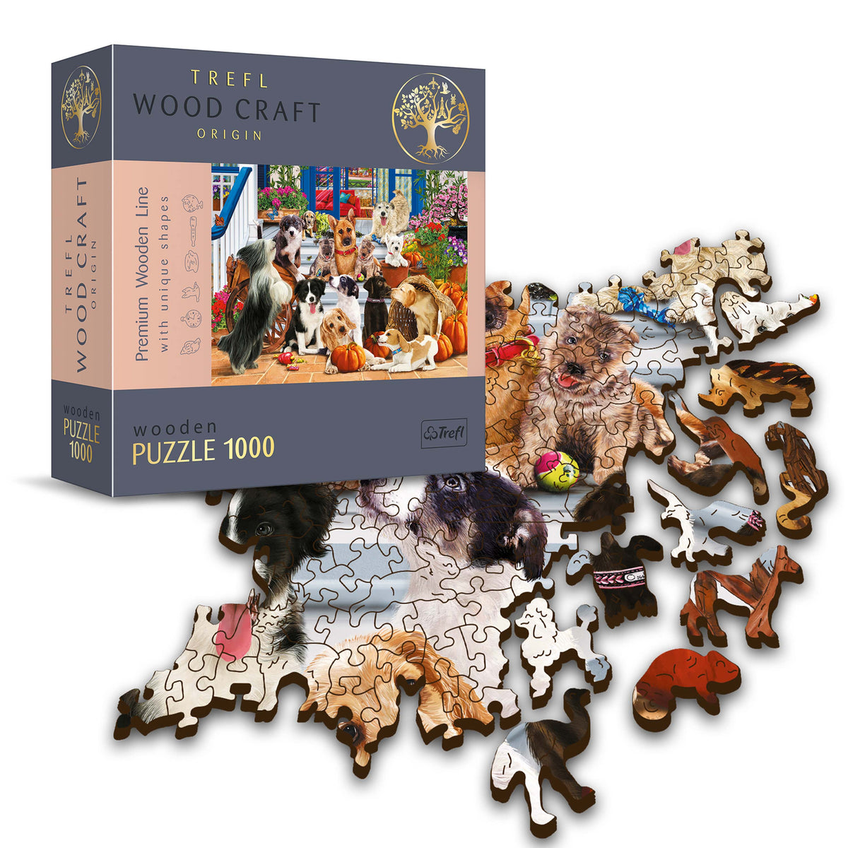 Wood Craft 1000 Piece Wooden Puzzle - Doggy Friendship