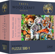 Wood Craft 501 Piece Wooden Puzzle - Wild Cats In The Jungle
