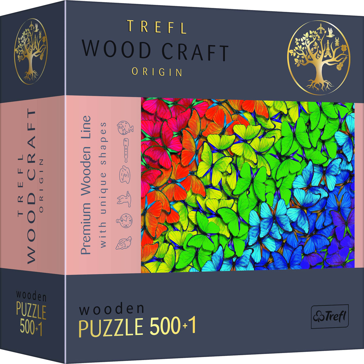 Wood Craft 501 Piece Wooden Puzzle - Rainbow Butterflies
