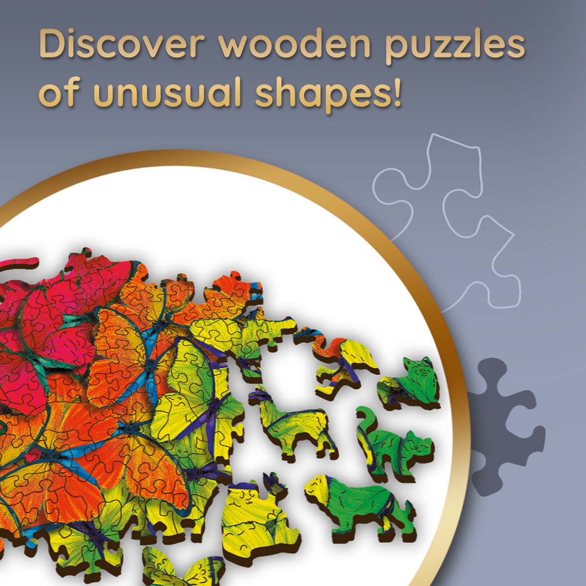 Wood Craft 501 Piece Wooden Puzzle - Rainbow Butterflies