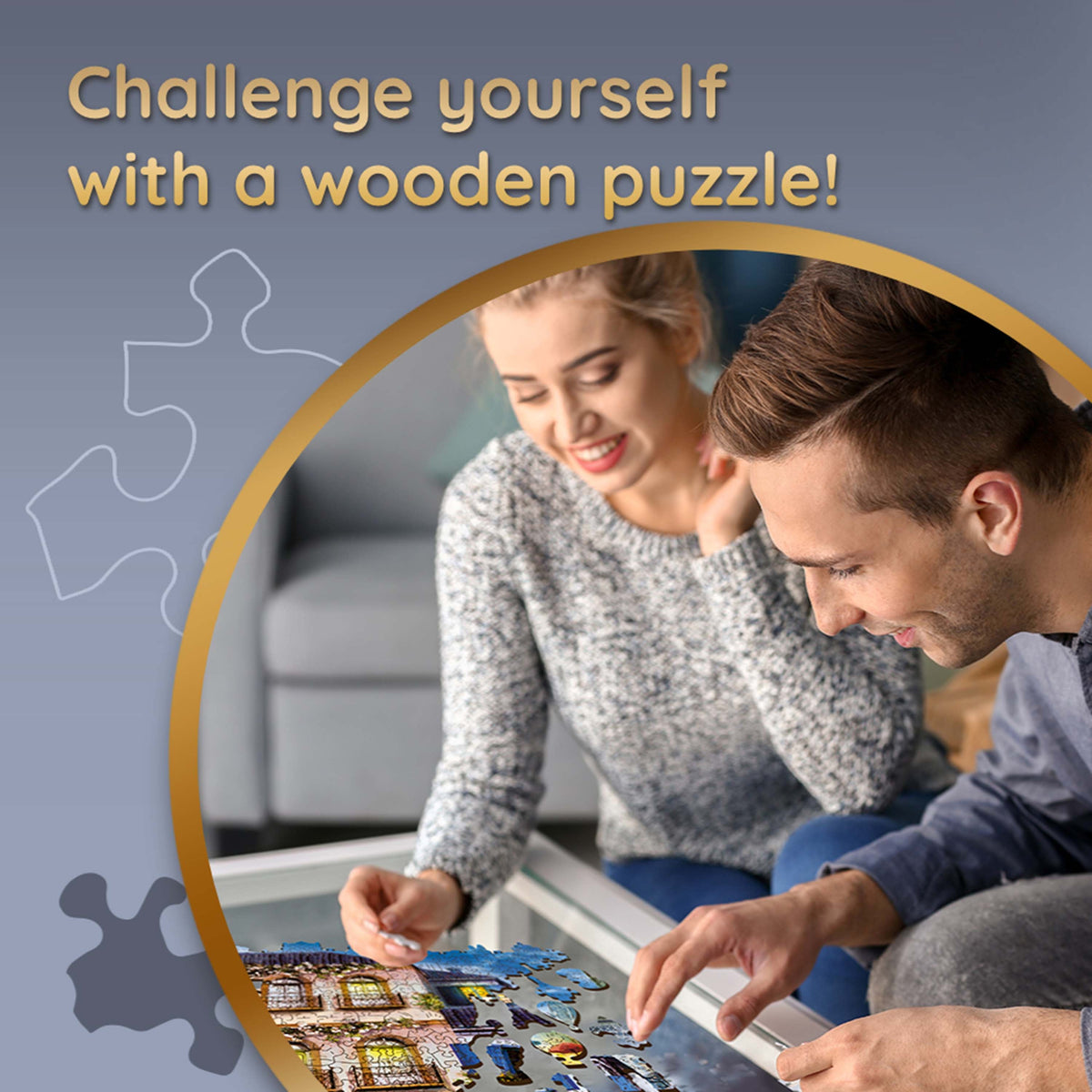 Wood Craft 501 Piece Wooden Puzzle - Rainbow Butterflies