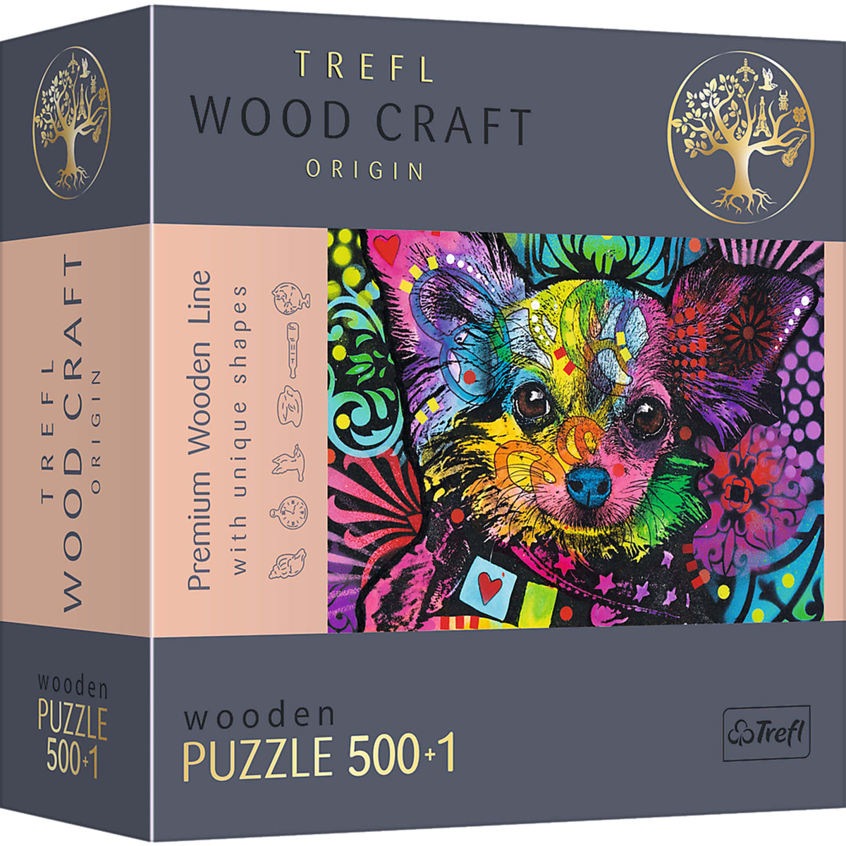 Wood Craft 501 Piece Wooden Puzzle - Colorful Puppy