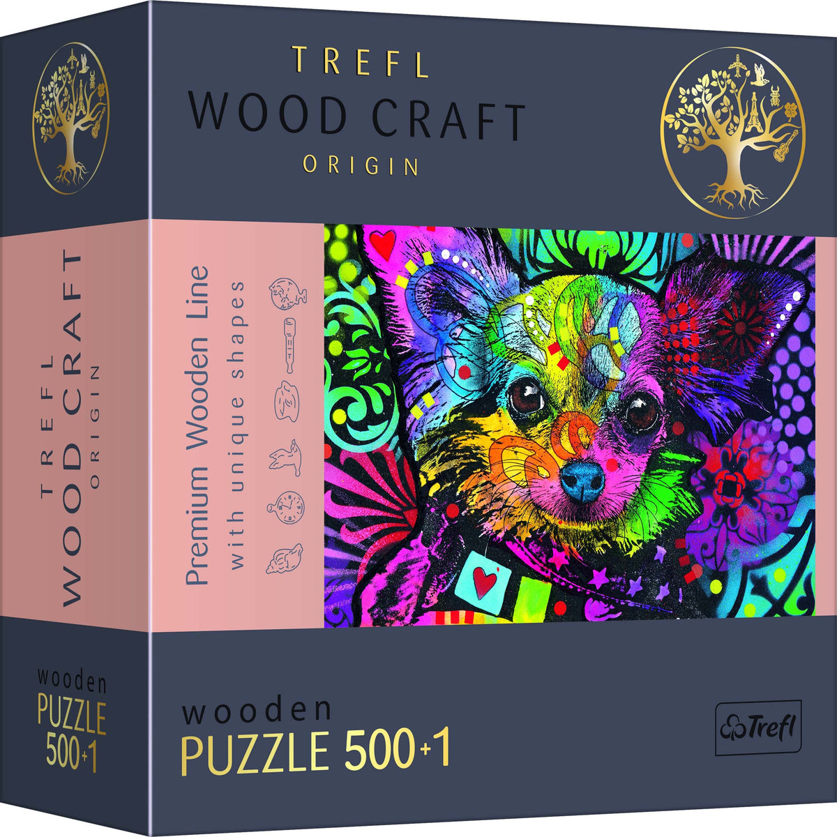 Wood Craft 501 Piece Wooden Puzzle - Colorful Puppy