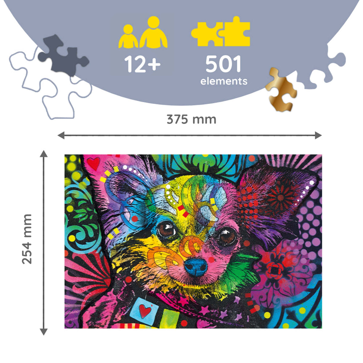 Wood Craft 501 Piece Wooden Puzzle - Colorful Puppy