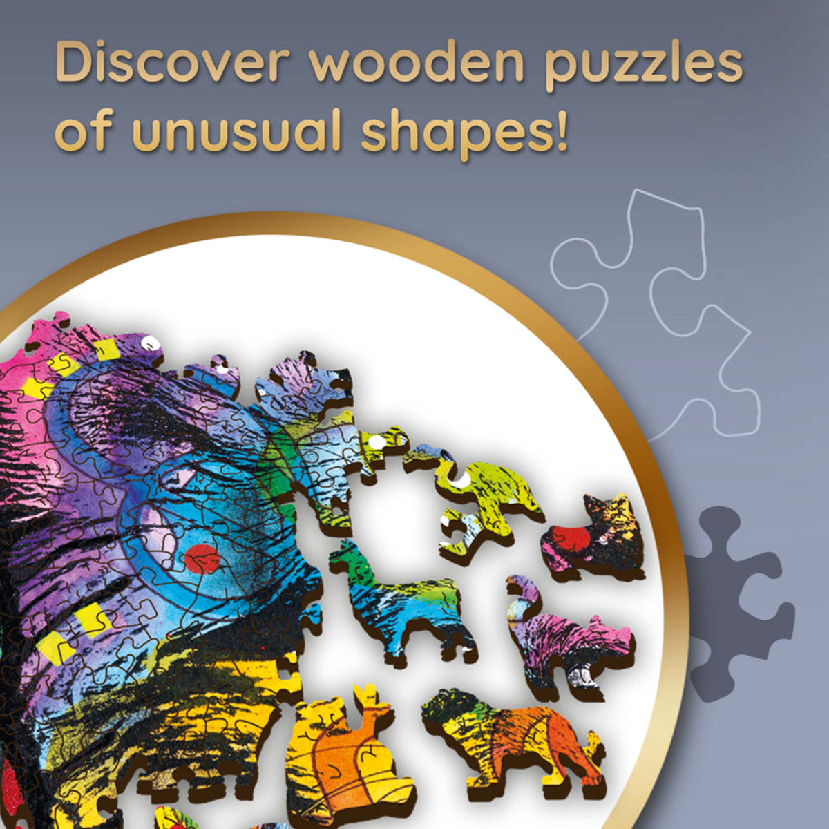 Wood Craft 501 Piece Wooden Puzzle - Colorful Puppy