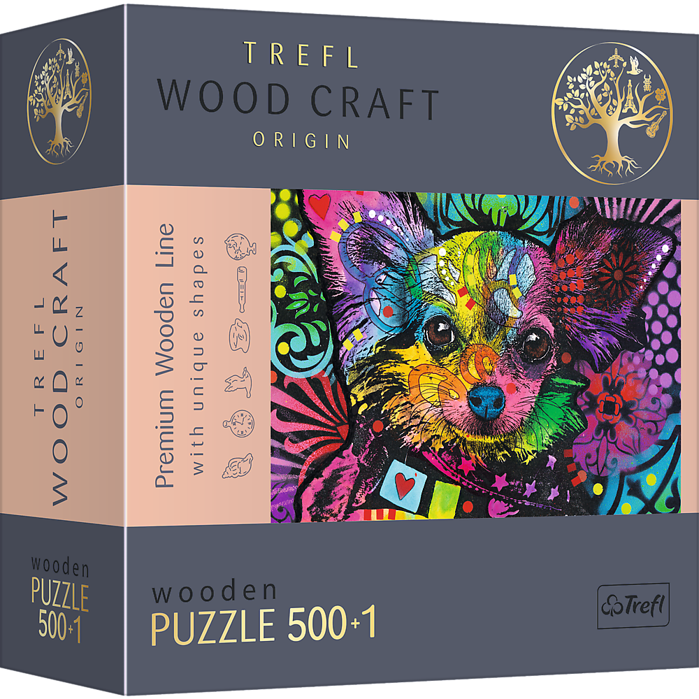 Wood Craft 501 Piece Wooden Puzzle - Colorful Puppy