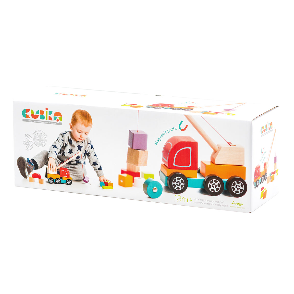 Wise Elk/Cubika Wooden toy - Crane Truck by Wise Elk