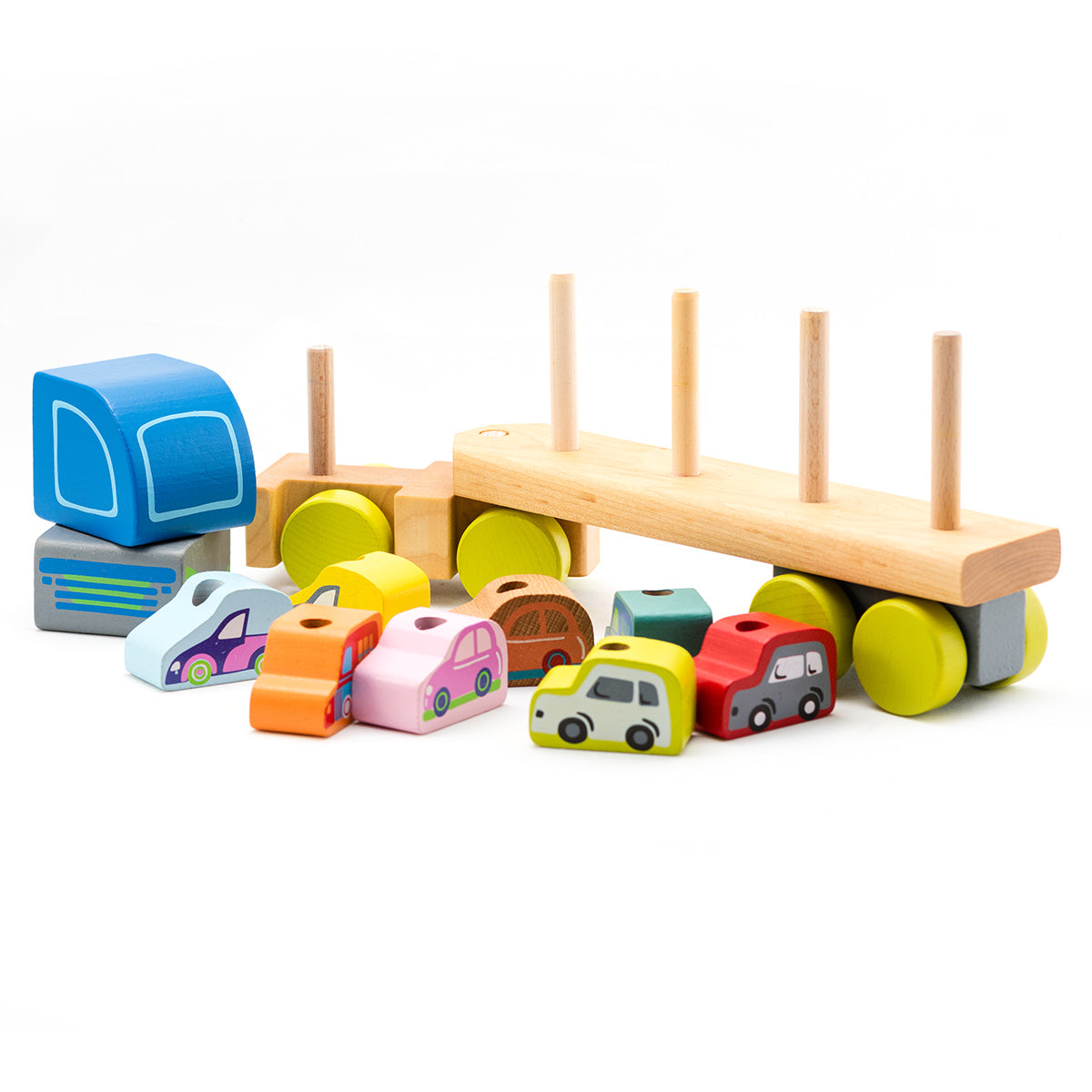 Wise Elk/Cubika Wooden Toy - Truck with Cars LM-12 by Wise Elk