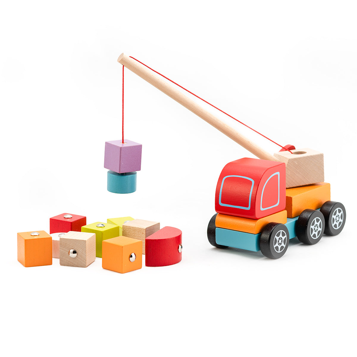 Wise Elk/Cubika Wooden toy - Crane Truck by Wise Elk