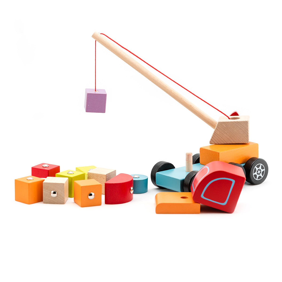 Wise Elk/Cubika Wooden toy - Crane Truck by Wise Elk