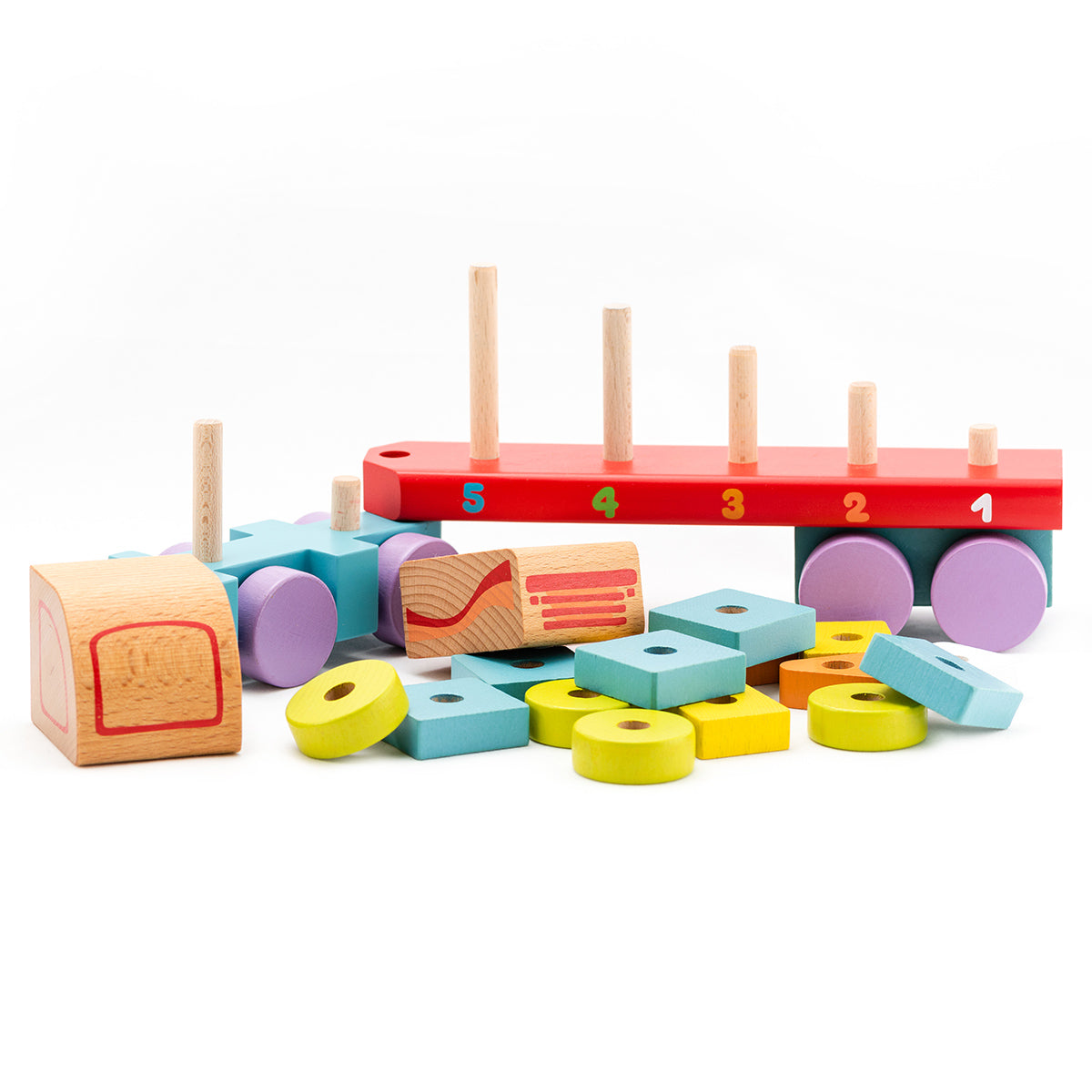 Wise Elk/Cubika Wooden toy - Truck with Bricks LM-13 by Wise Elk