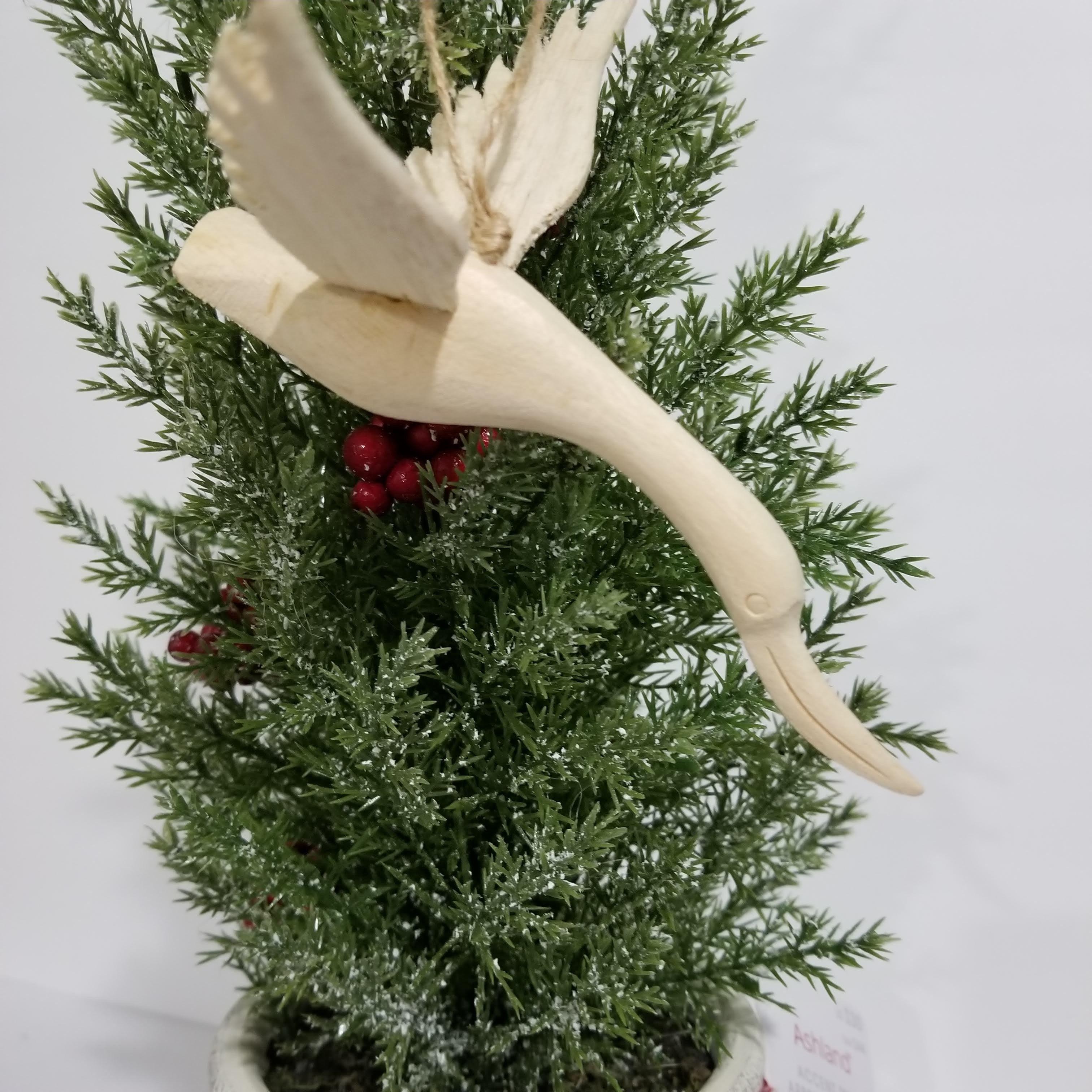 Wooden Flying Heron Ornament
