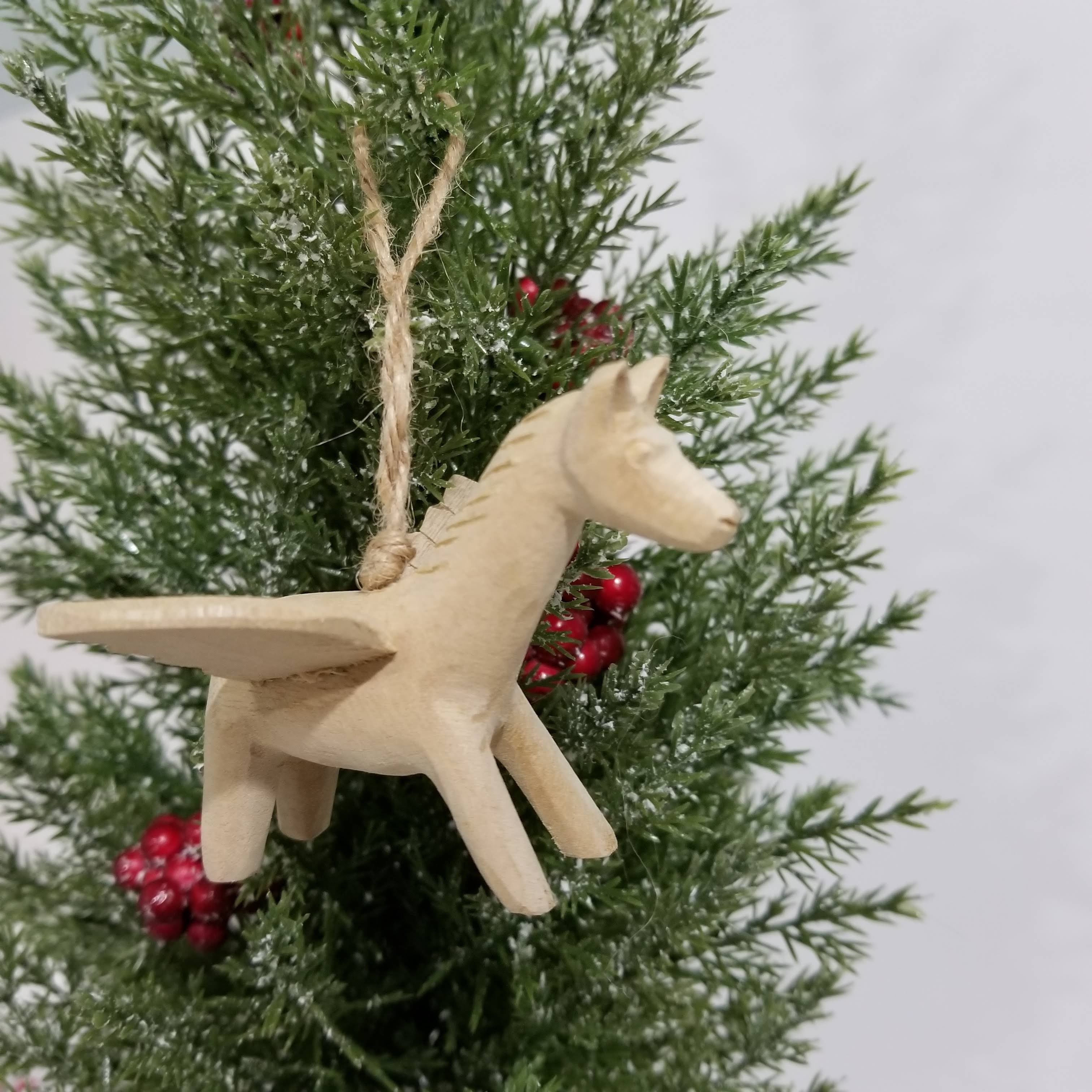 Wooden Flying Horse Ornament