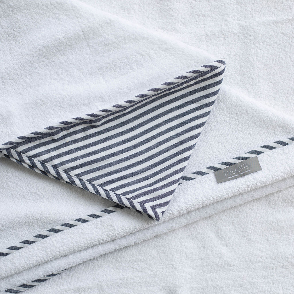 Hooded Towel And Wash Glove | Harbor Island Stripe