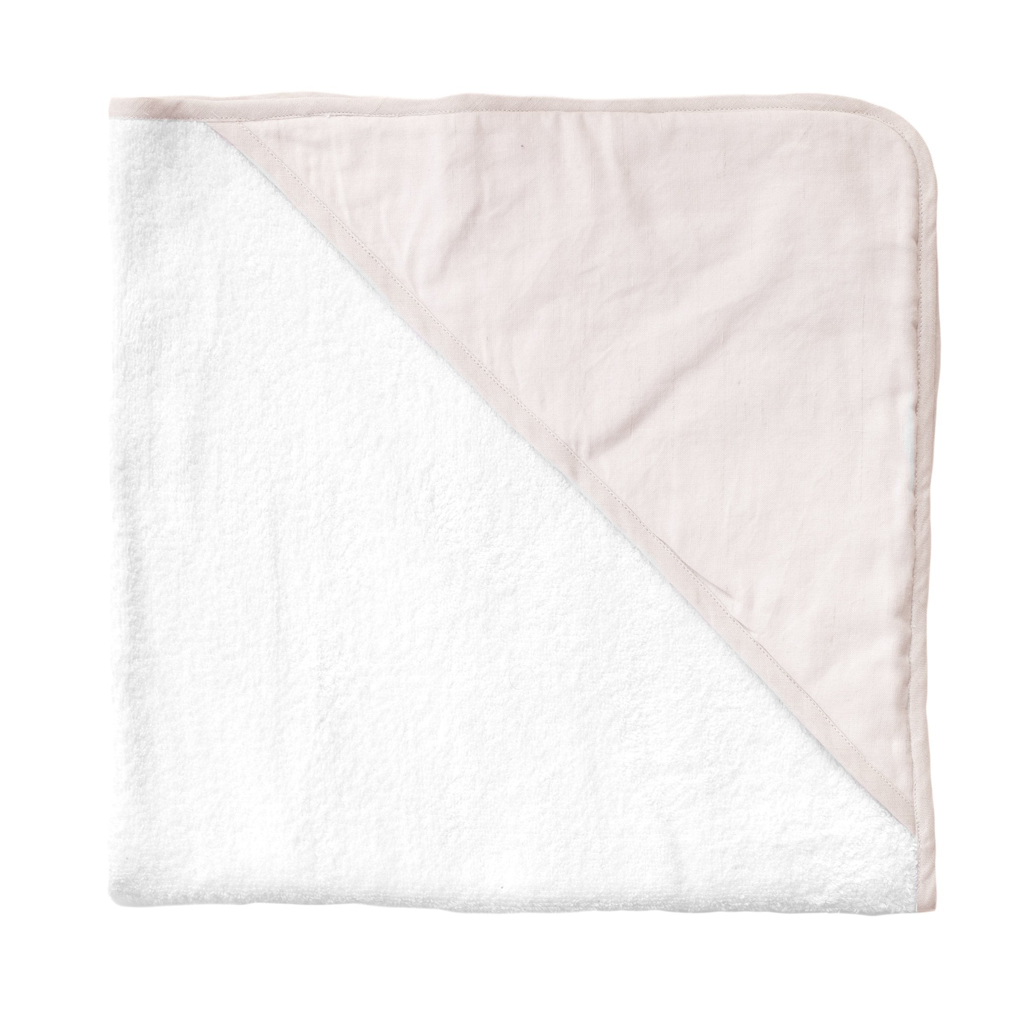 Hooded Towel And Wash Glove | Blossom Pink Linen