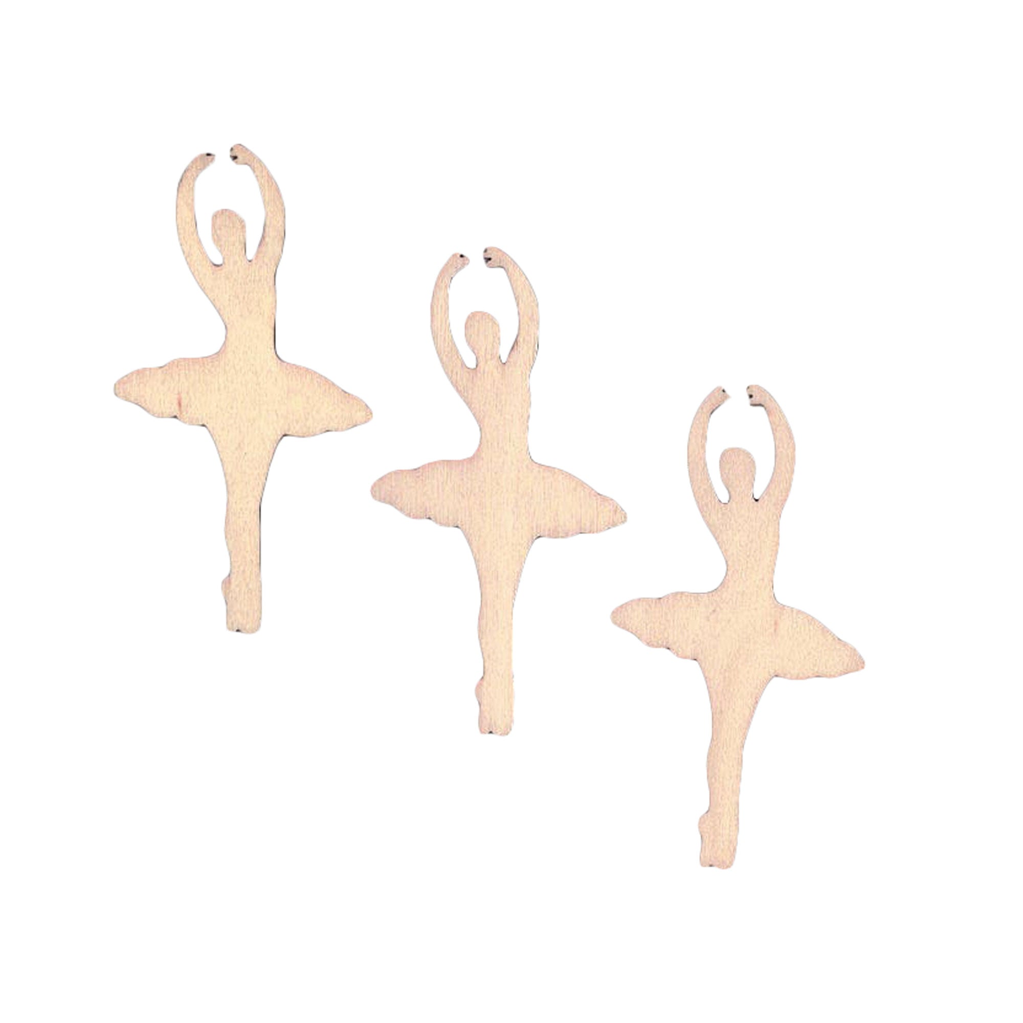 3 Dancing Ballerinas Unfinished Wooden Shapes Craft Cutouts Diy Unpainted 3d Plaques 4 Inches