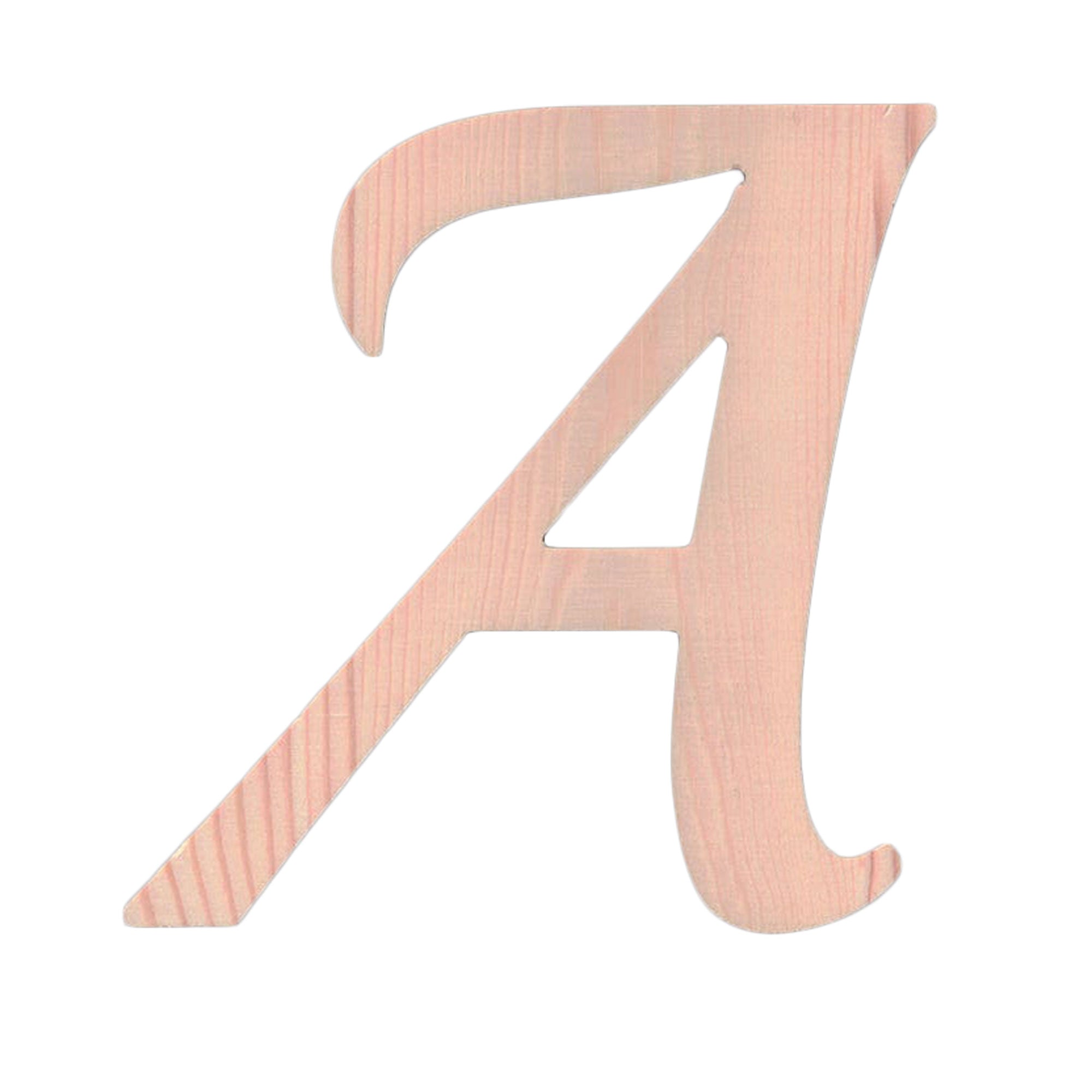 Unfinished Wooden Playball Italic Letter A (6.25 Inches)