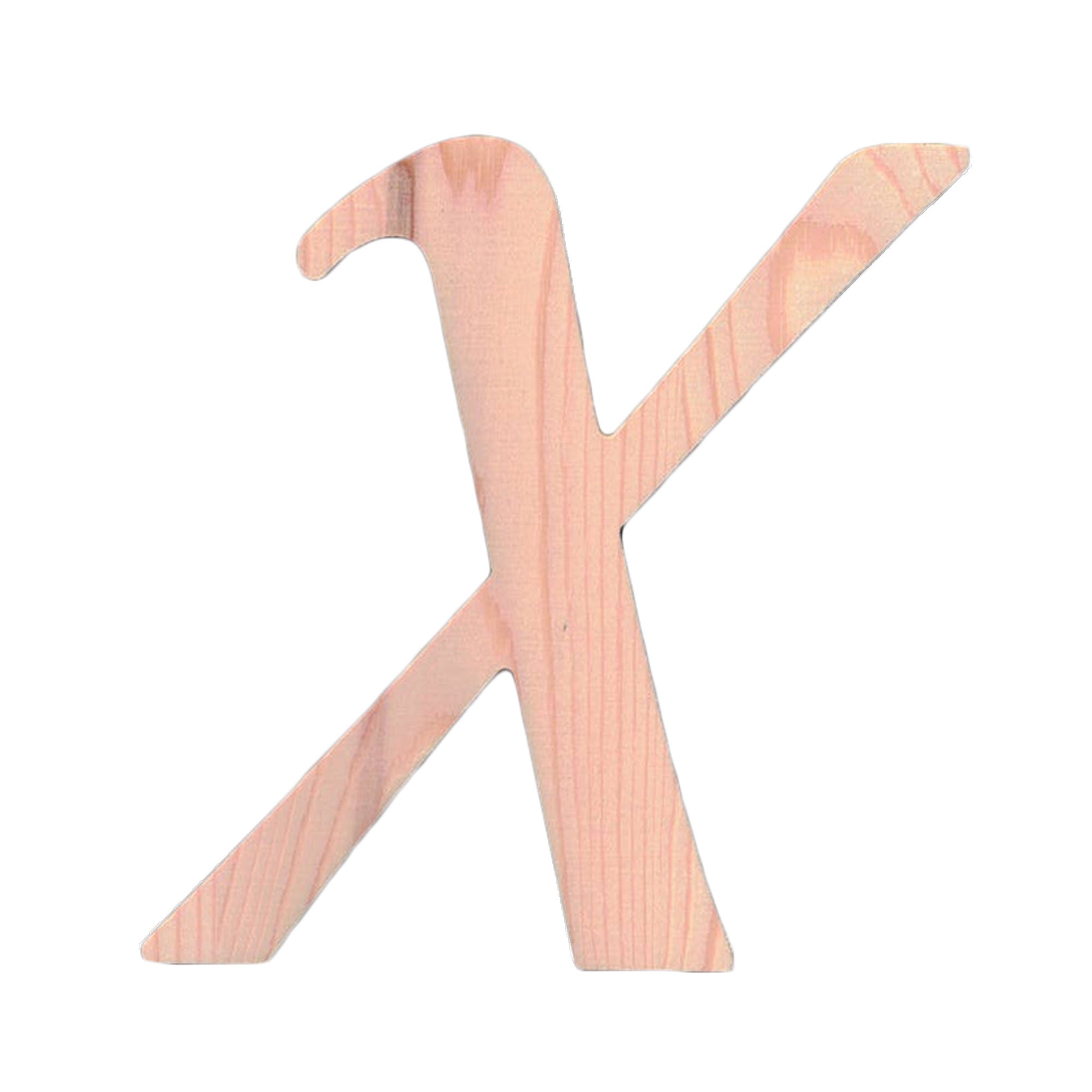 Unfinished Wooden Playball Italic Letter X (6.25 Inches)