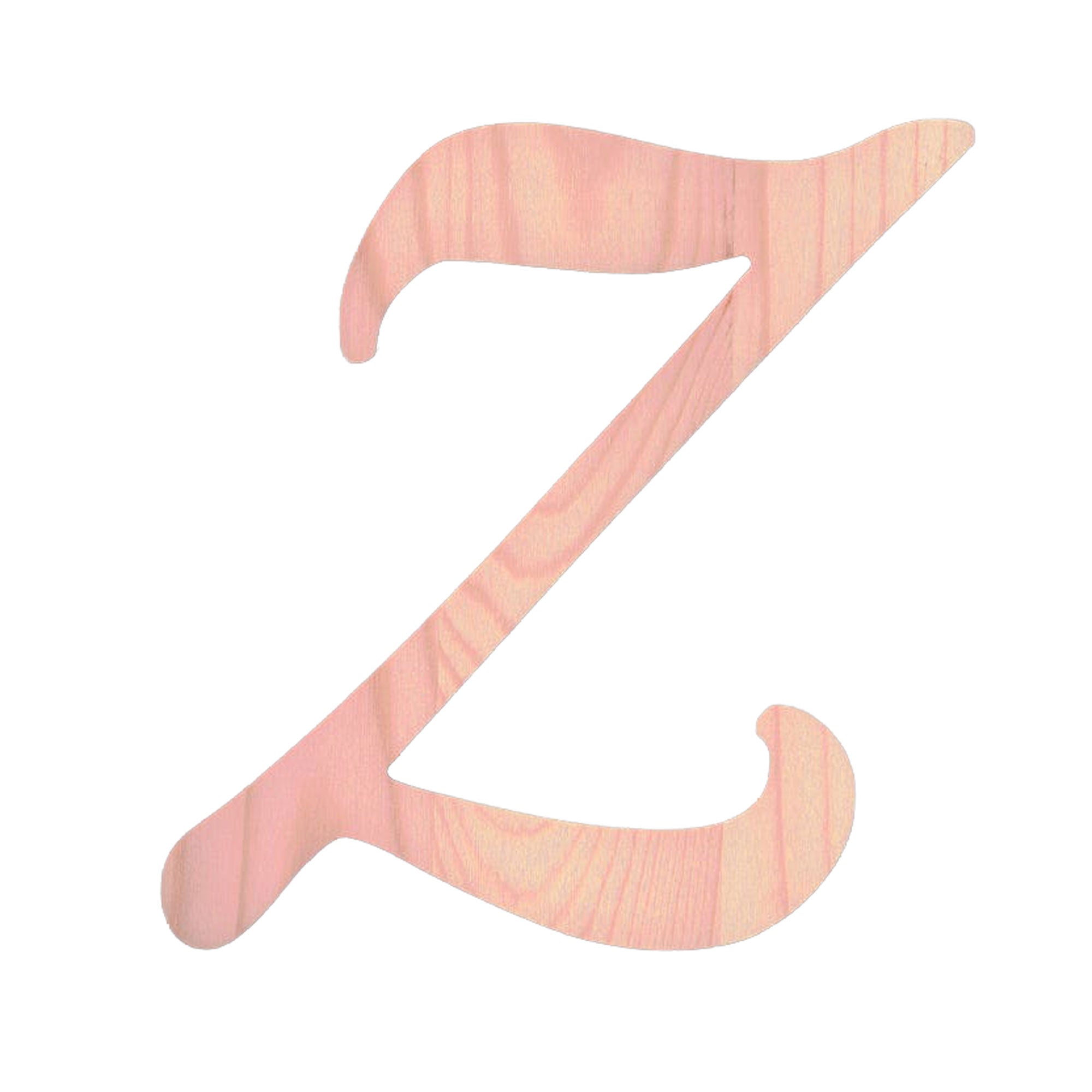 Unfinished Wooden Playball Italic Letter Z (6.25 Inches)