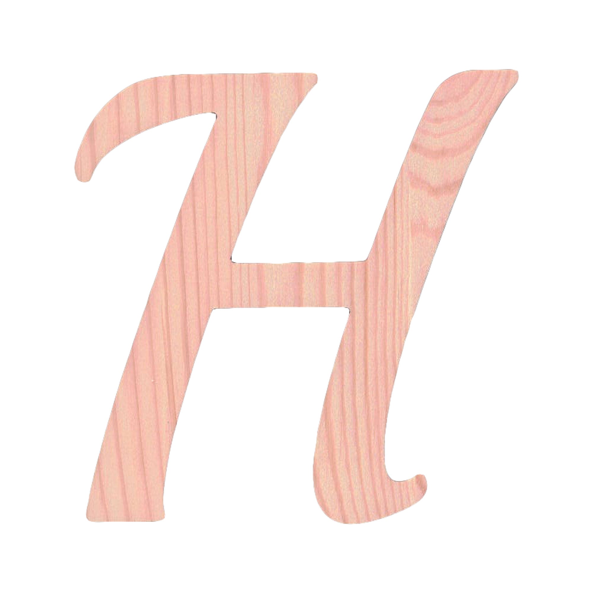 Unfinished Wooden Playball Italic Letter H (6.25 Inches)