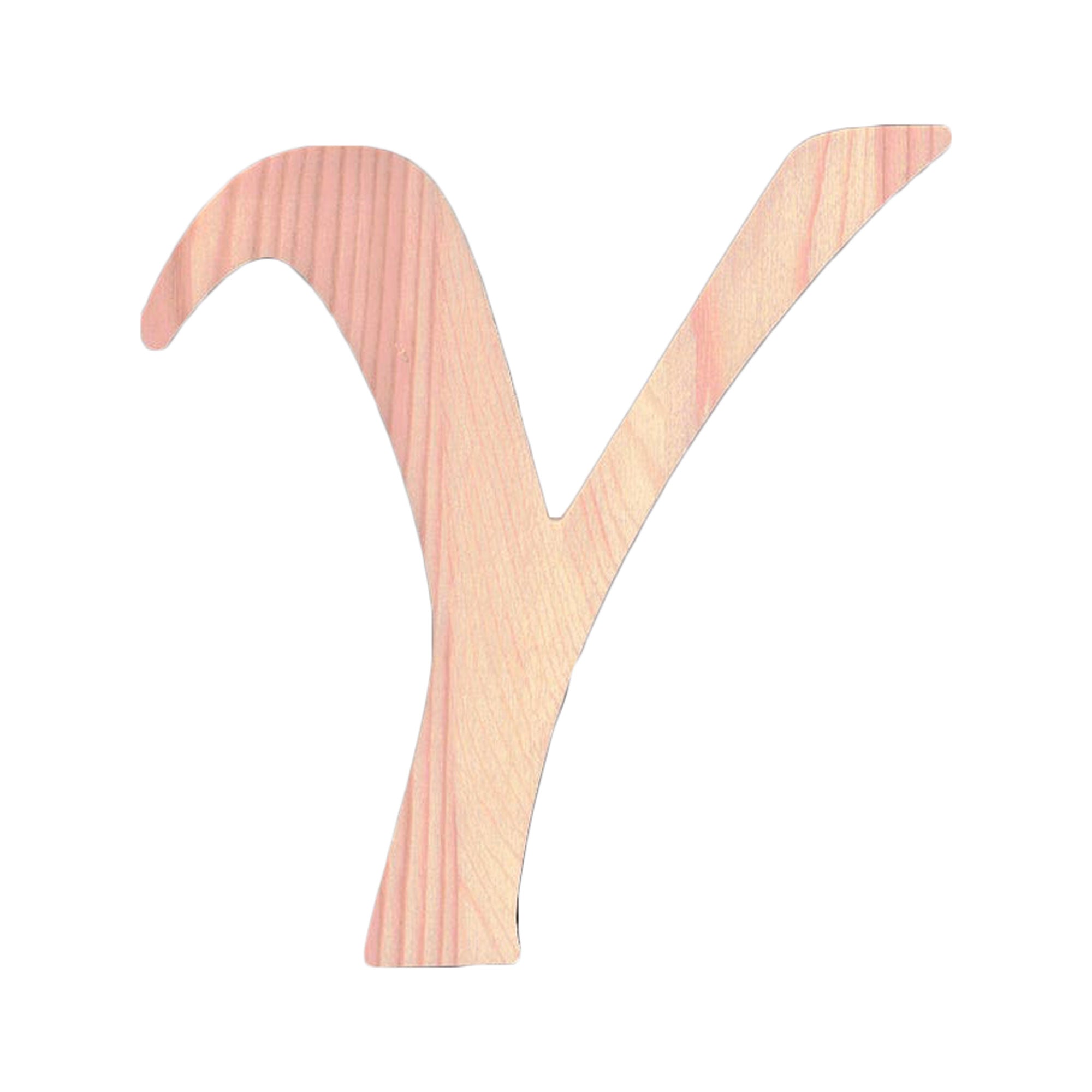 Unfinished Wooden Playball Italic Letter Y (6.25 Inches)