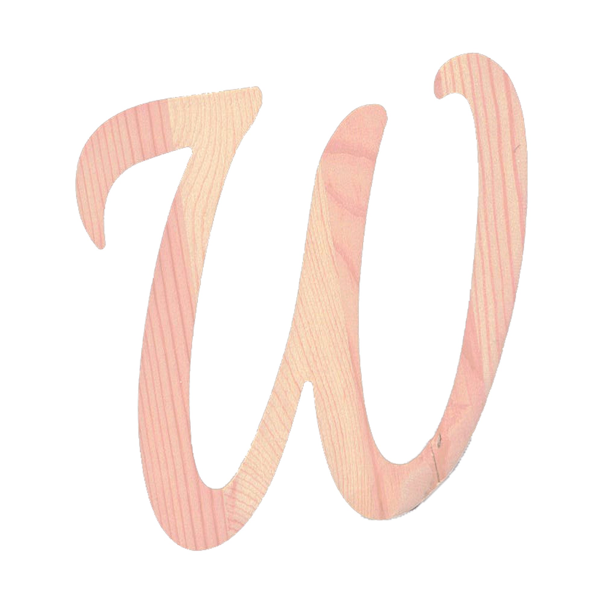 Unfinished Wooden Playball Italic Letter W (6.25 Inches)