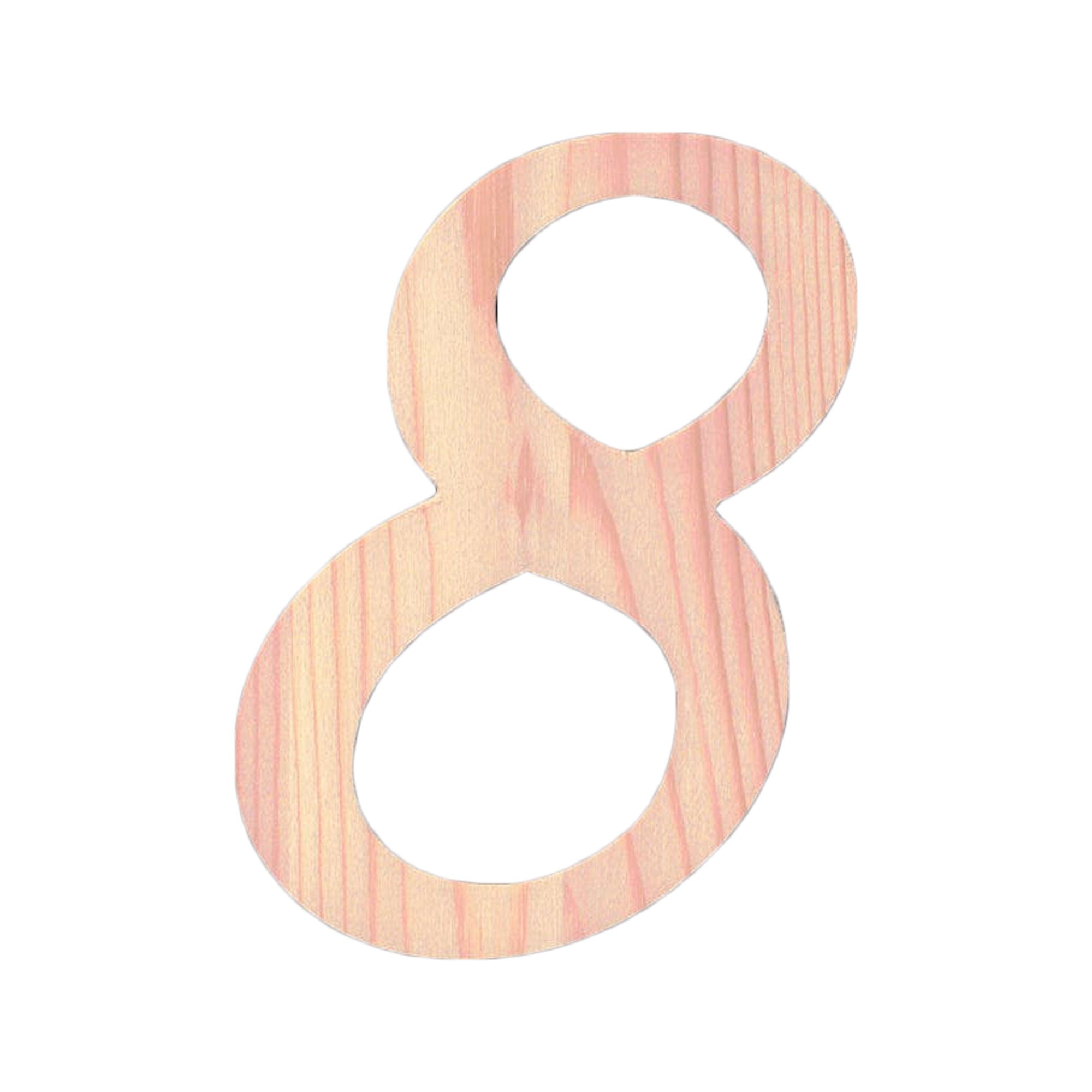 Unfinished Wooden Playball Italic Number 8 (6.25 Inches)