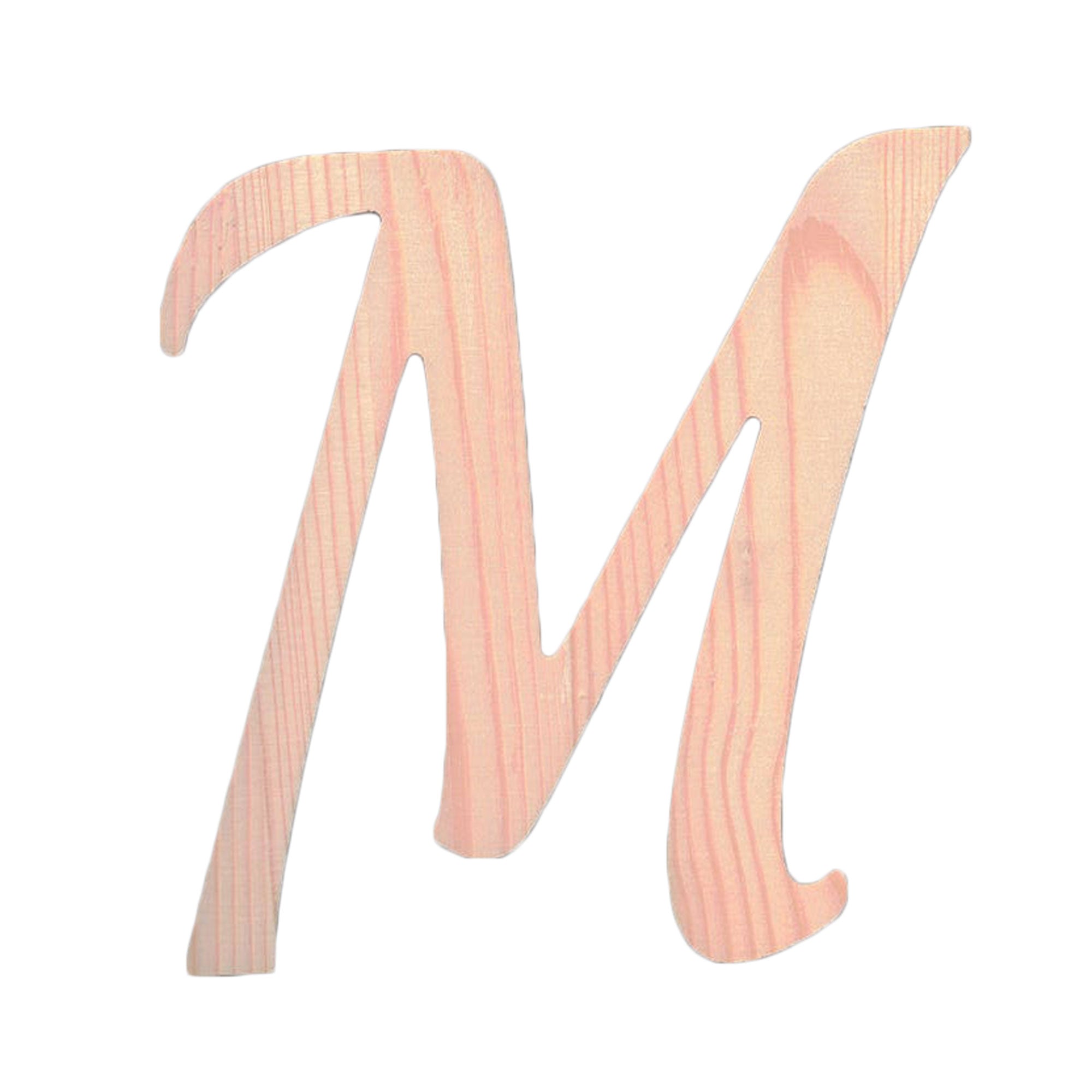 Unfinished Wooden Playball Italic Letter M (6.25 Inches)