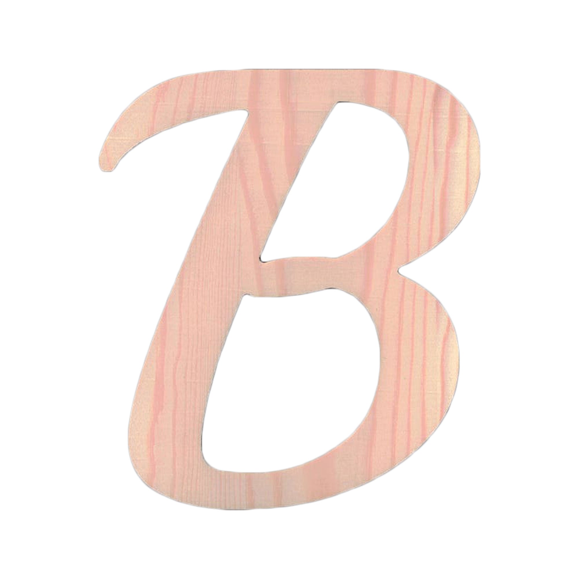 Unfinished Wooden Playball Italic Letter B (6.25 Inches)