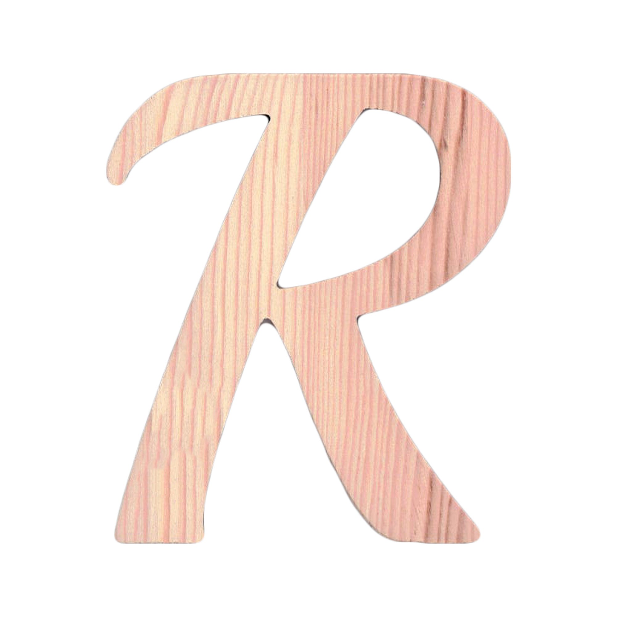 Unfinished Wooden Playball Italic Letter R (6.25 Inches)