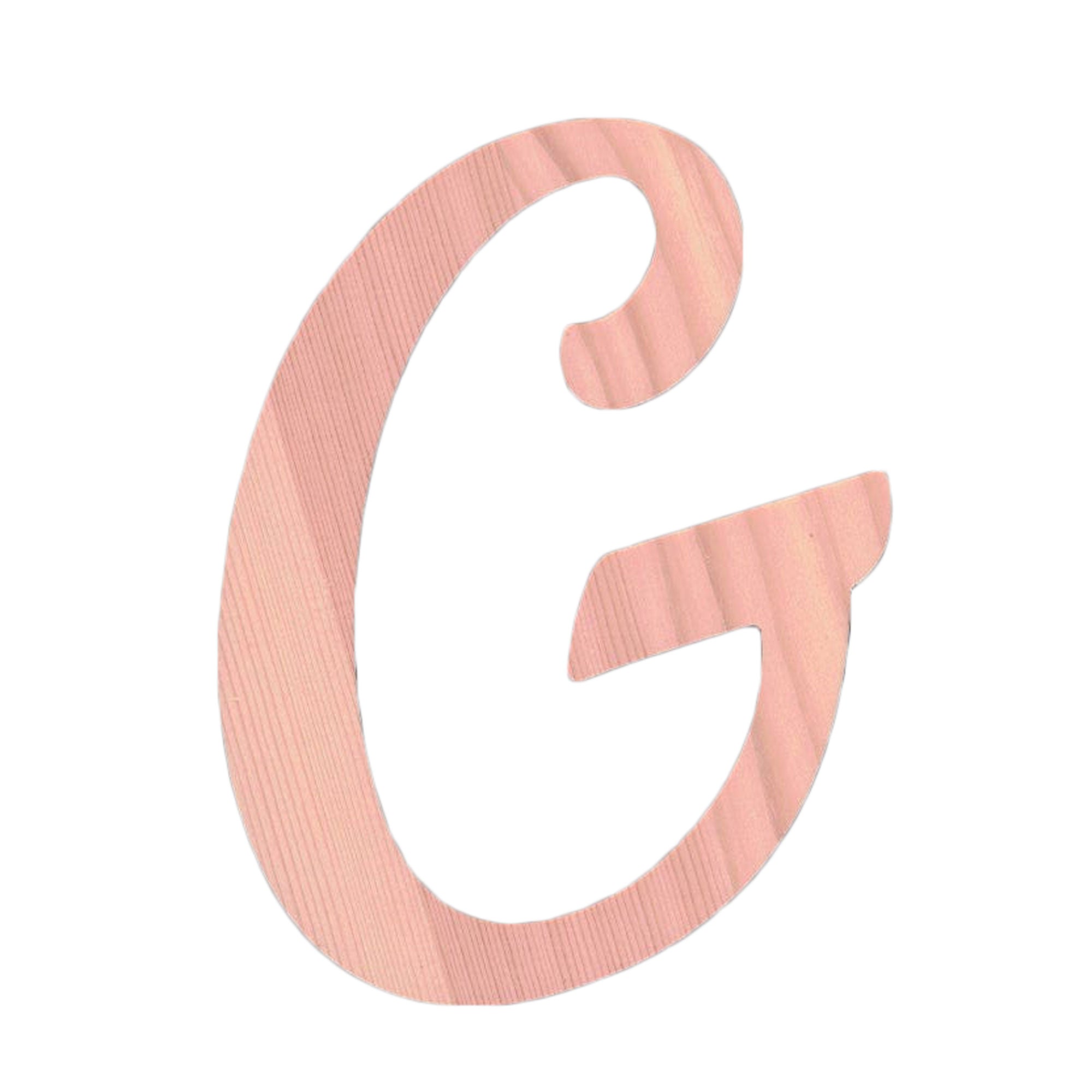 Unfinished Wooden Playball Italic Letter G (6.25 Inches)