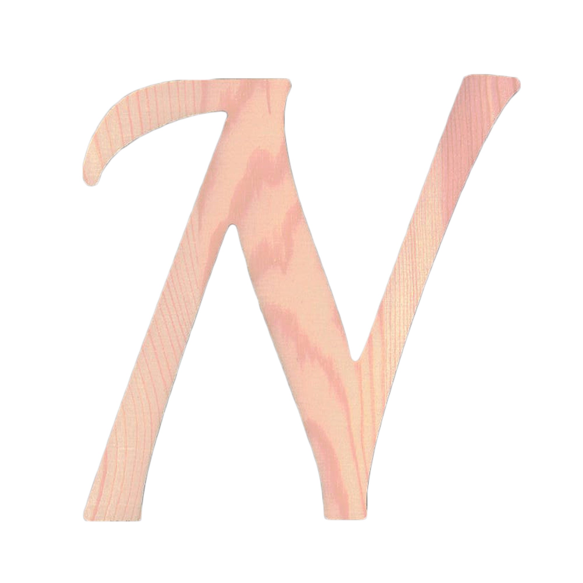 Unfinished Wooden Playball Italic Letter N (6.25 Inches)