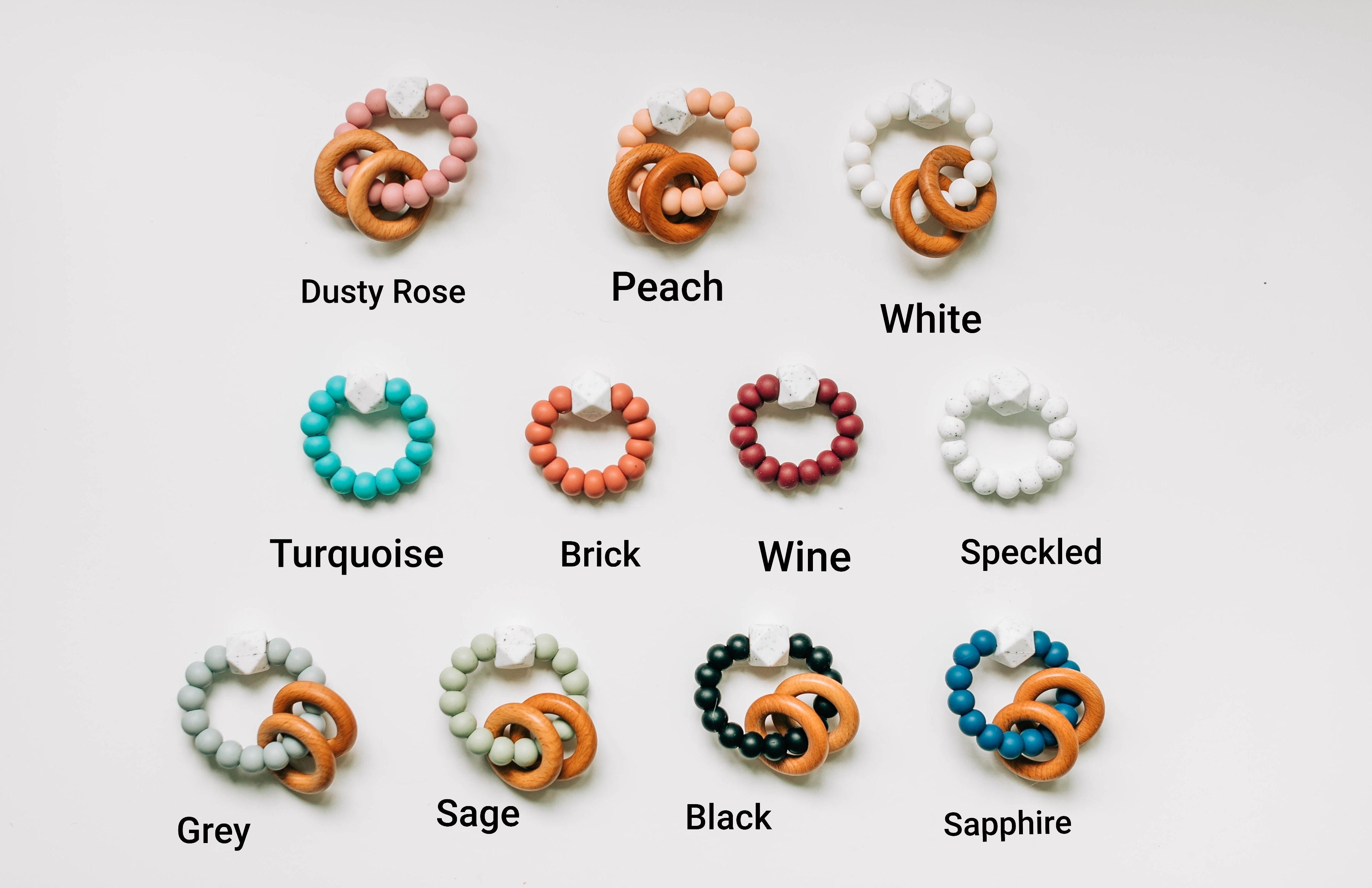 Silicone  Beaded Rattle Rings