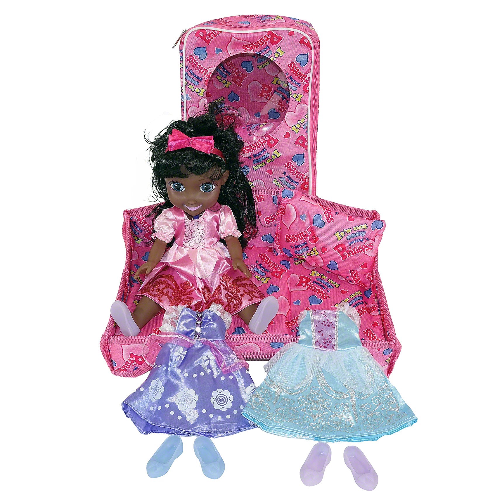 Magic Princess Talking Interactive Play Doll With Carrying Case And Accessories  | Black Hair