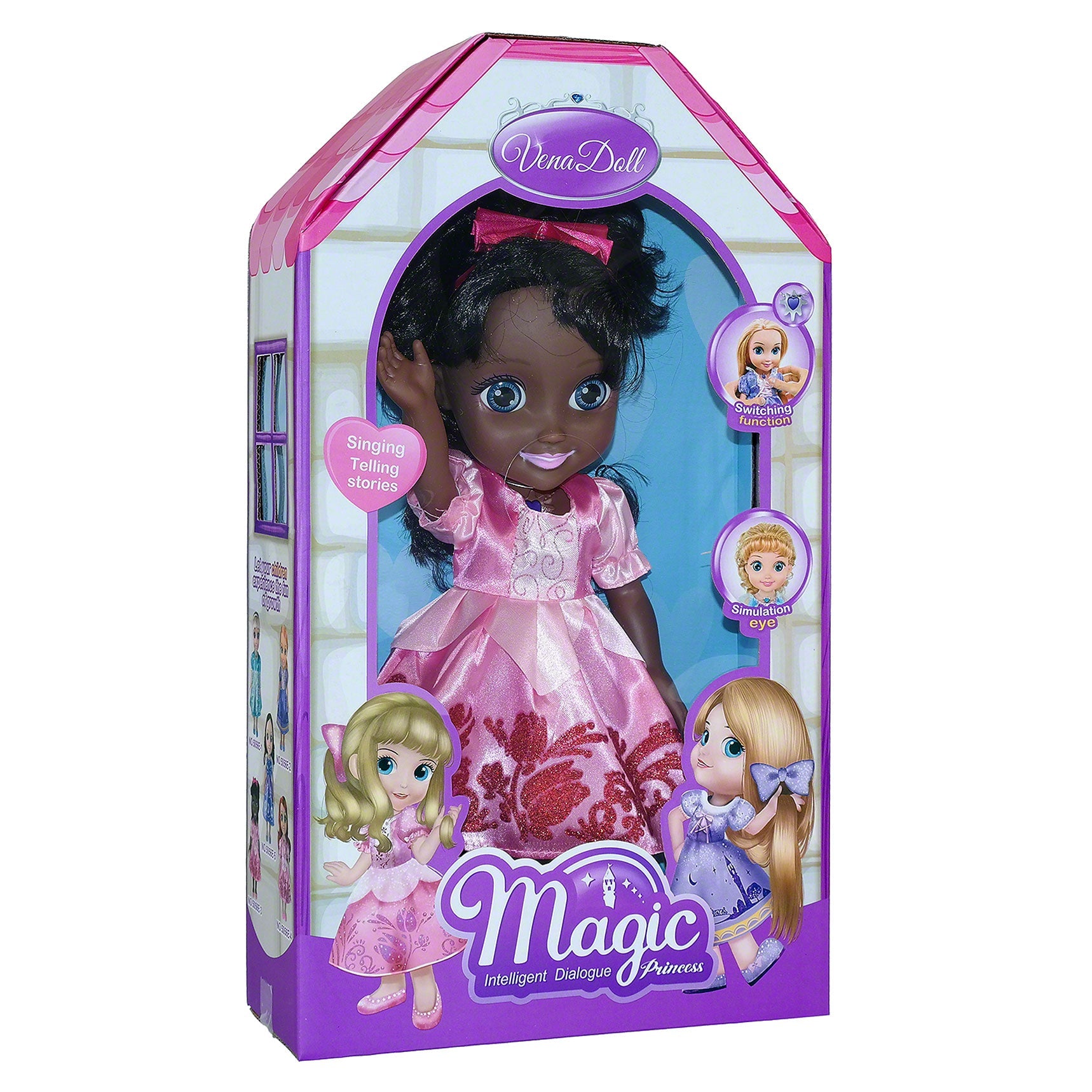 Magic Princess Talking Interactive Play Doll With Carrying Case And Accessories  | Black Hair