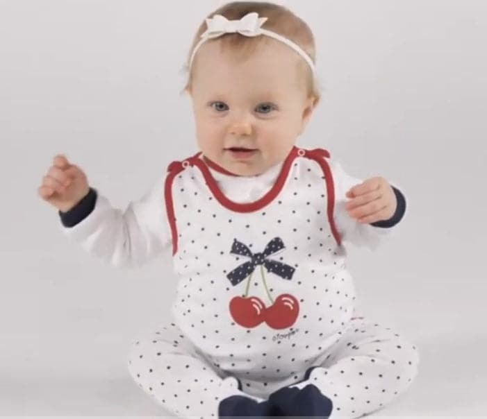 Girls Bodysuit Cherry Footed Sleeveless Snap