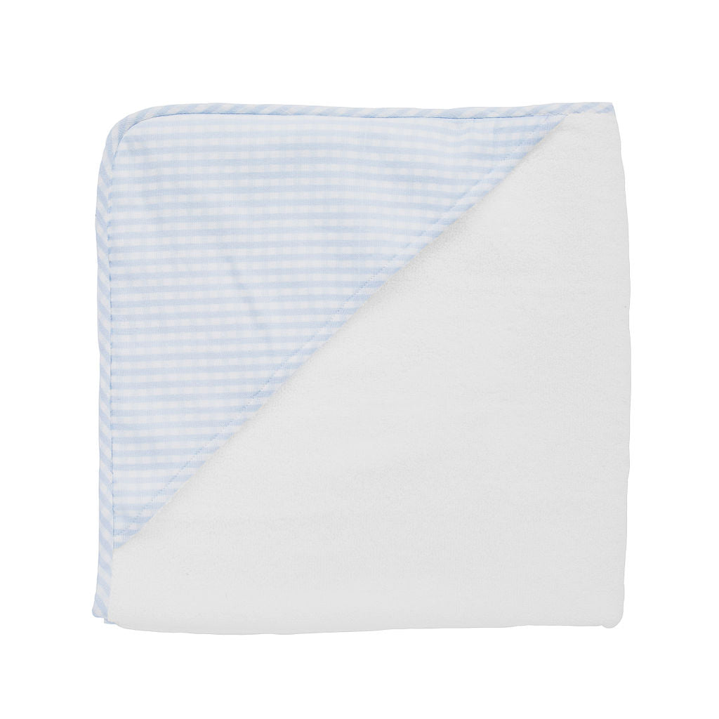 Hooded Towel And Wash Glove | Pale Blue Gingham