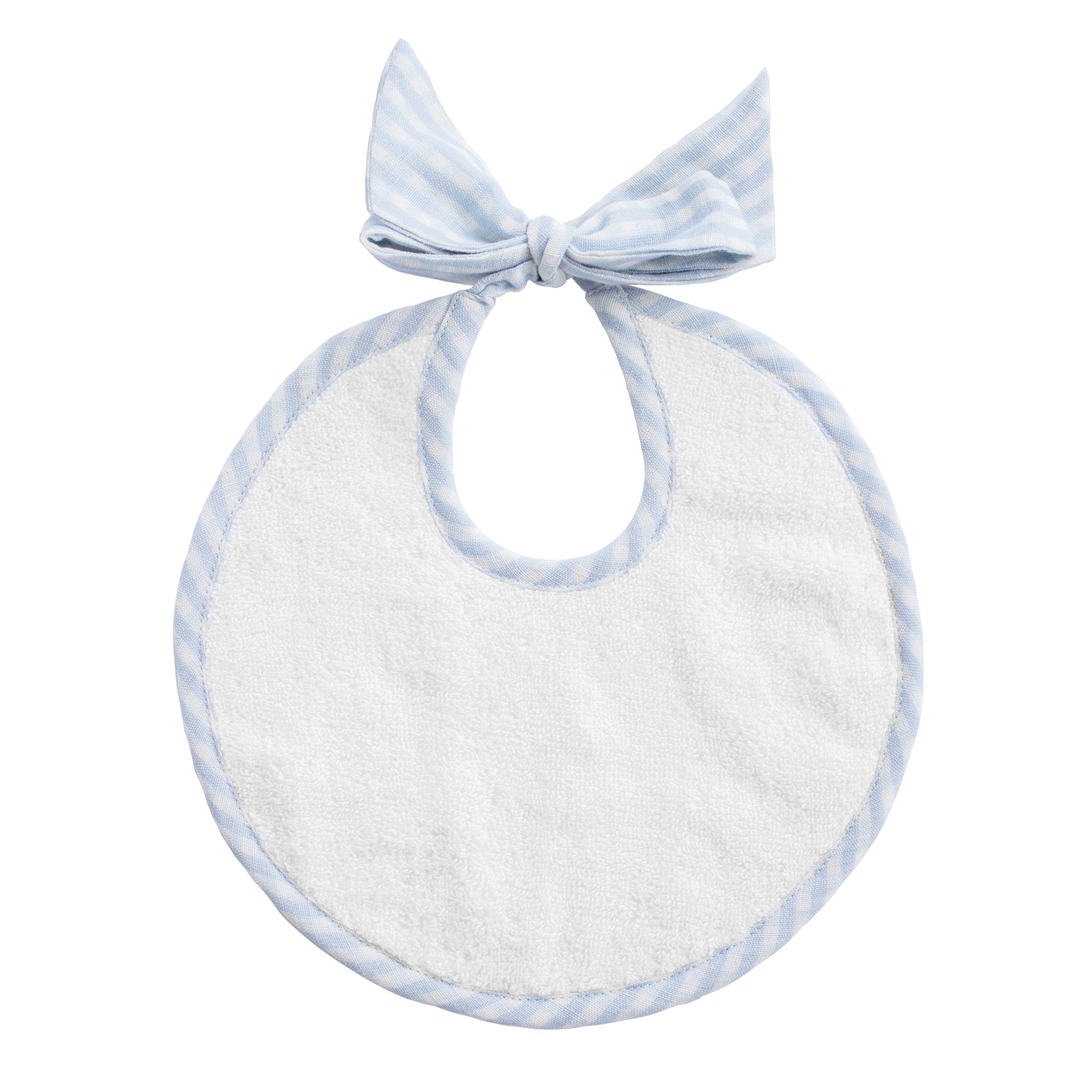 Newborn Bib | Pale Blue Gingham