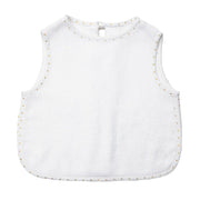 Apron Bib | Gold Dot And White Linen