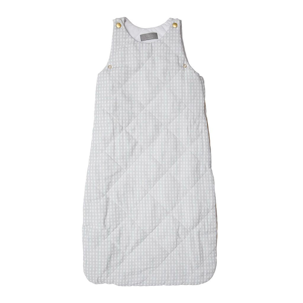 Sleeping Bag | Grey Gingham, Year Round Weight 2.5 Tog