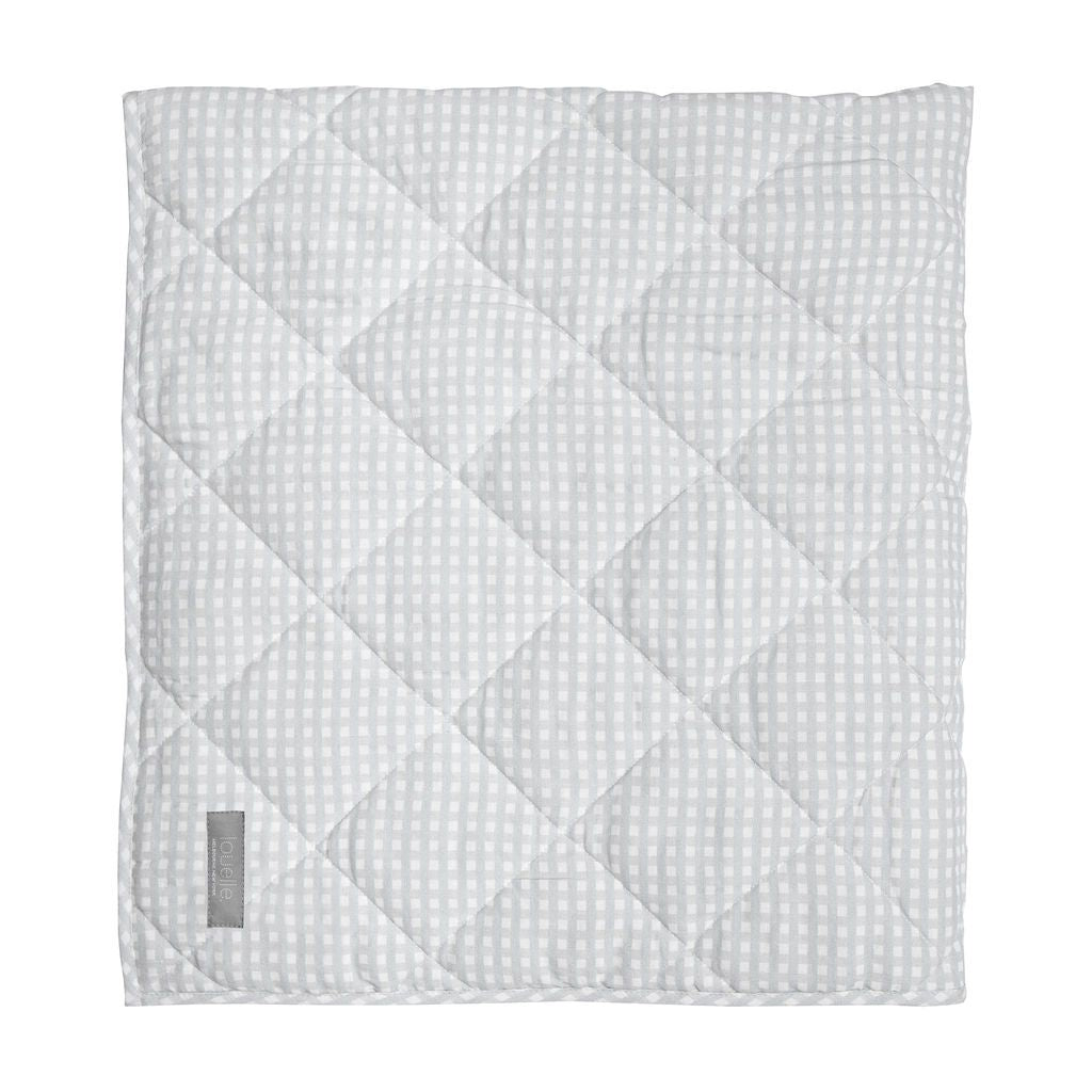 Play Mat | Grey Gingham And White Linen