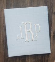Baby Memory Book - Blue Silk (w/o Bow)