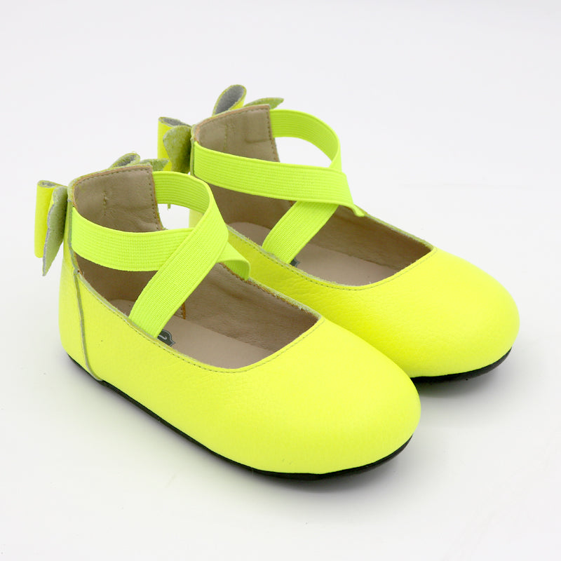 Bow Back Ballet Flat - Neon Yellow