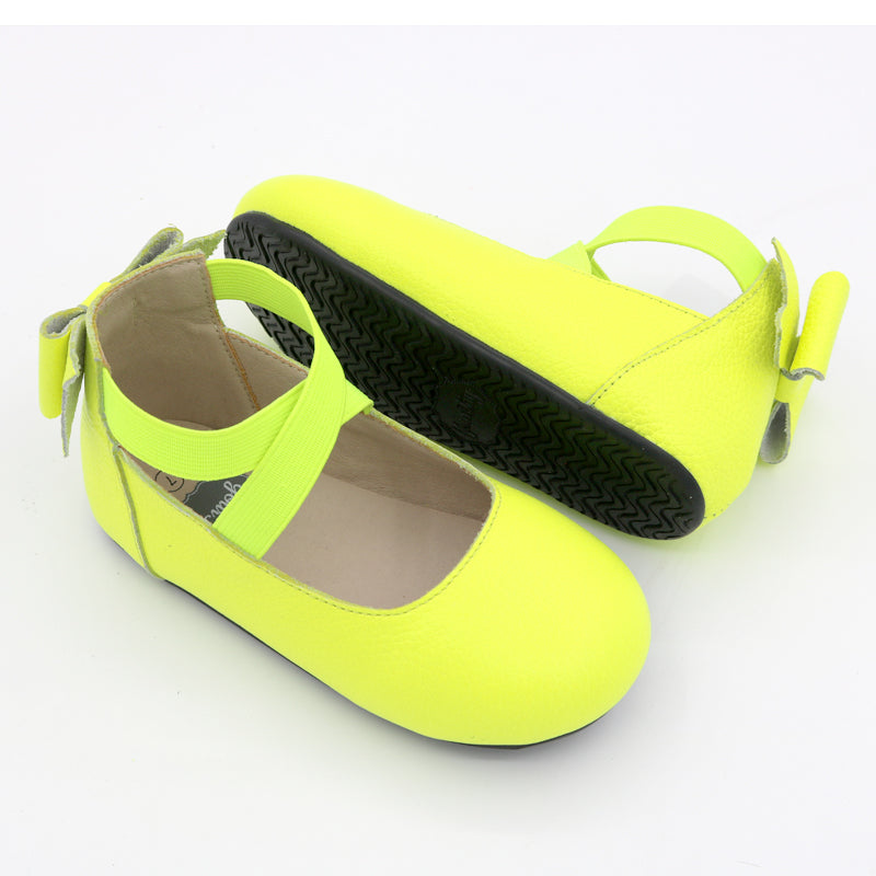 Bow Back Ballet Flat - Neon Yellow