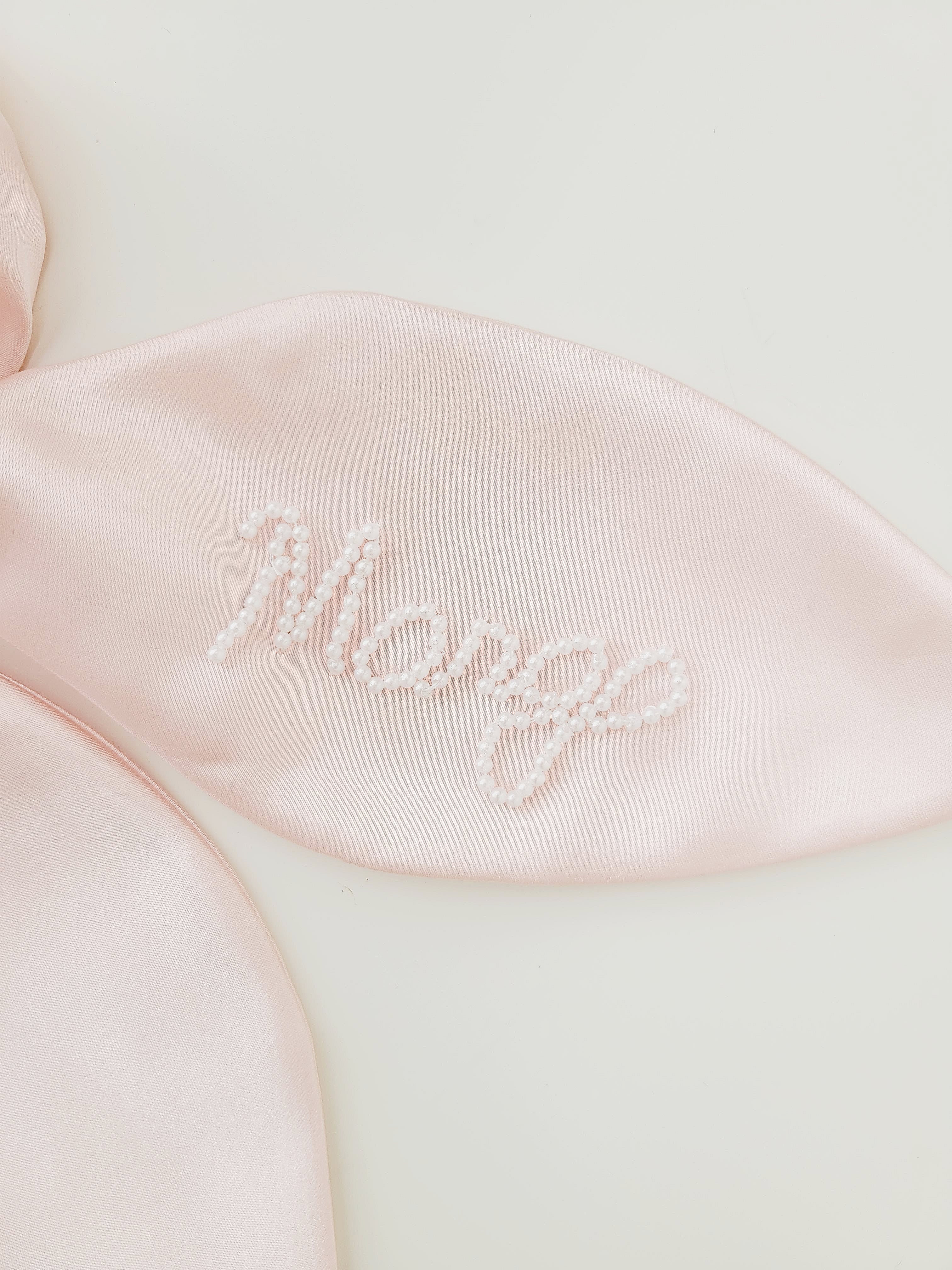 Light Pink Srunchie Name In Pearls