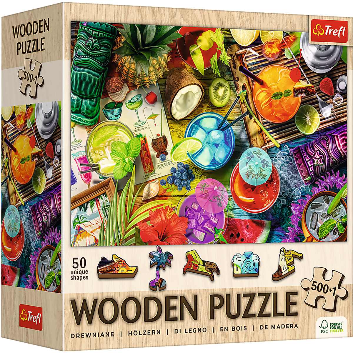 Wood Colorful Cocktails 500+1 Wooden Puzzle
