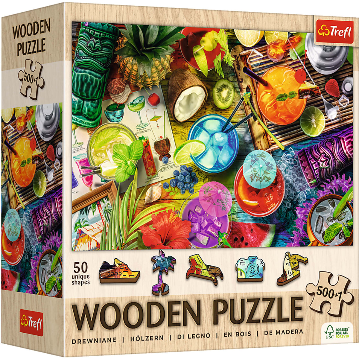 Wood Colorful Cocktails 500+1 Wooden Puzzle