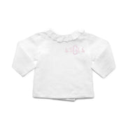 Easter Monogram Double Button Blouse | White Linen